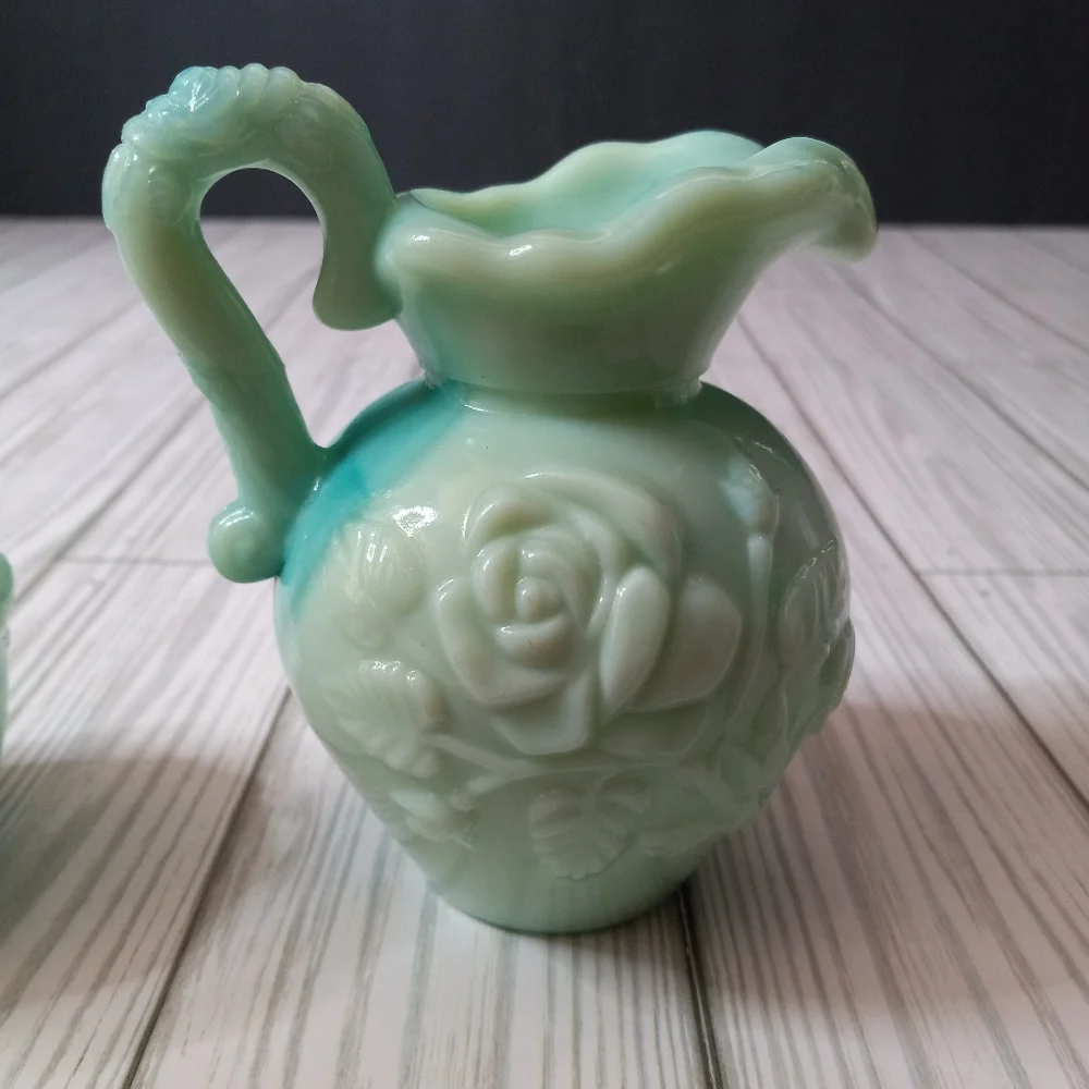 Vintage Avon Floral Moonwind Bath Oil Bottle & Bath Powder Sachet Glass Jar